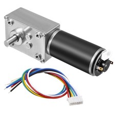 DC 12V 74RPM 6.4Kg.cm Self-Locking Worm Gear Motor With Encoder And Cable