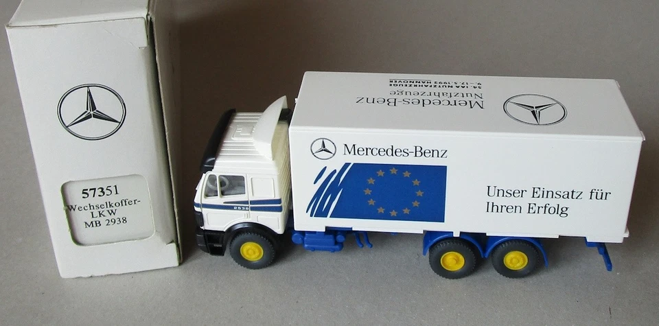 Wiking Werbemodell Mercedes (57a) Wechselkoffer-LKW – OVP