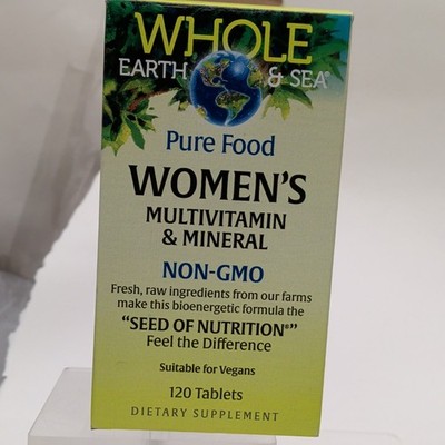 Whole Earth & Sea Women's Multivitamin 120 Tablets Non-GMO Vegan Exp 02/2028