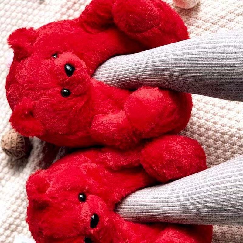 Teddy Bear Plush Slippers, Giftable Item, Birthdays, Christmas, Valentine Gift