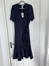 YAS Satin Midi Wrap Dress Size 16 New With Tags