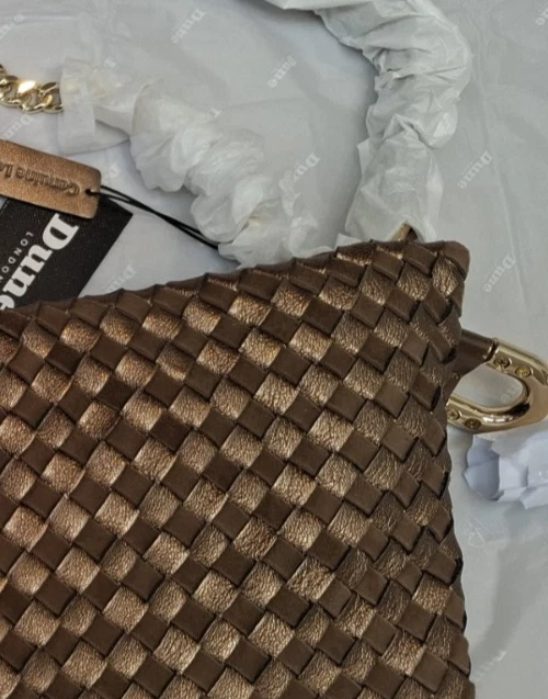RRP£149 DUNE LONDON Brown Genuine Leather Woven Grab/ Shoulder/ Hand Bag