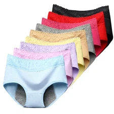 1/4-Pack Womens Period Cotton Panties Leakproof Menstrual Underwear Briefs Panty