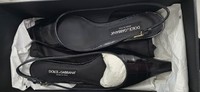 Dolce & Gabbana Dg Logo Leather Slingback Pump Women's Black. Size 39. NWB