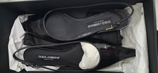 Dolce & Gabbana Dg Logo Leather Slingback Pump Women's Black. Size 39. NWB