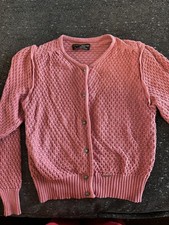 Vintage Geiger Tirol Austrian Knit Cardigan Pink Textured Alpine Sweater Size 44