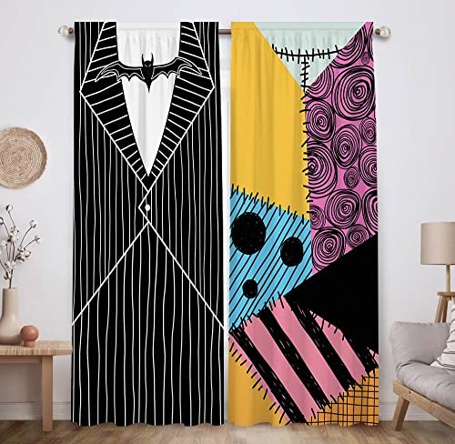Halloween Nightmare Theme Window Curtain for Boy Girl Kids Baby Living Room - Picture 2 of 6