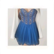 GLAMOUR BY TERANI COUTURE FIT  FLARE DRESS EMBELLISHED TULLE COLR GOLD SZ 0  6