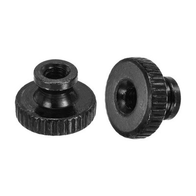 Knurled Thumb Nut, 20Pcs M3*0.5 Iron Round Knobs Black Zinc, Black