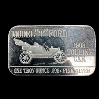 Model “T” Ford 1908 Touring Car 1 Oz .999 Fine Silver Bar One Troy Ounce