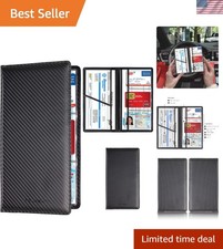 Car Registration  Insurance Card Holder, Carbon Fiber Black