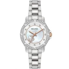 Bulova Women's Crystal 30mm Quartz Watch 98L232 NWT MSRP 375