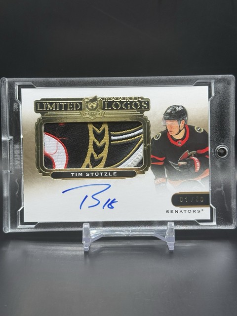 2020-21 UD The Cup Tim Stutzle Limited Logos Rookie Patch Auto 01/50 RPA #LL-TS