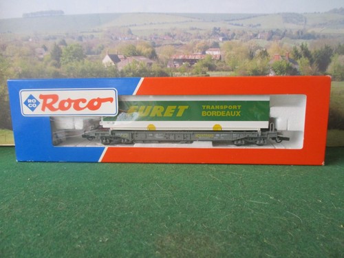 ROCO 1:87 HO CONTAINERWAGEN FURET / SNCF EPOCHE V. KAT NR.46377. | Condition: Used