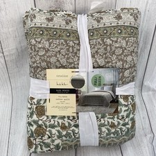 Nicole Miller Artelier Quilt FULL/QUEEN Floral Traditional Block Cotton Boho