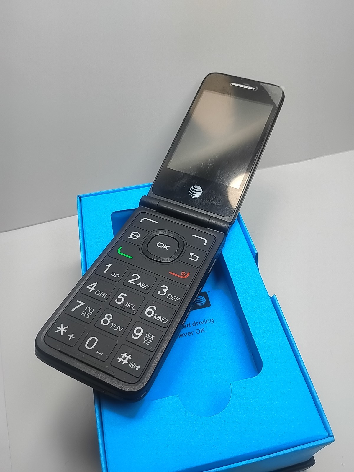 Alcatel Flip 2 4044O - 4GB - Dark Gray Flip Phone AT&T T-mobile Nice Condition