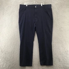 Stafford Slim Fit Dress Pants Mens 44x30 Blue Cotton Blend Mid Rise Zip NEW