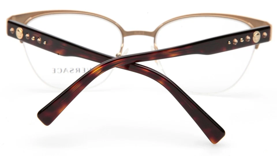 NUEVO MARCO GAFAS VERSACE MOD 1255-B 1434 Beige Dorado 52-18-140mm ITALIA Foto 4 de 4