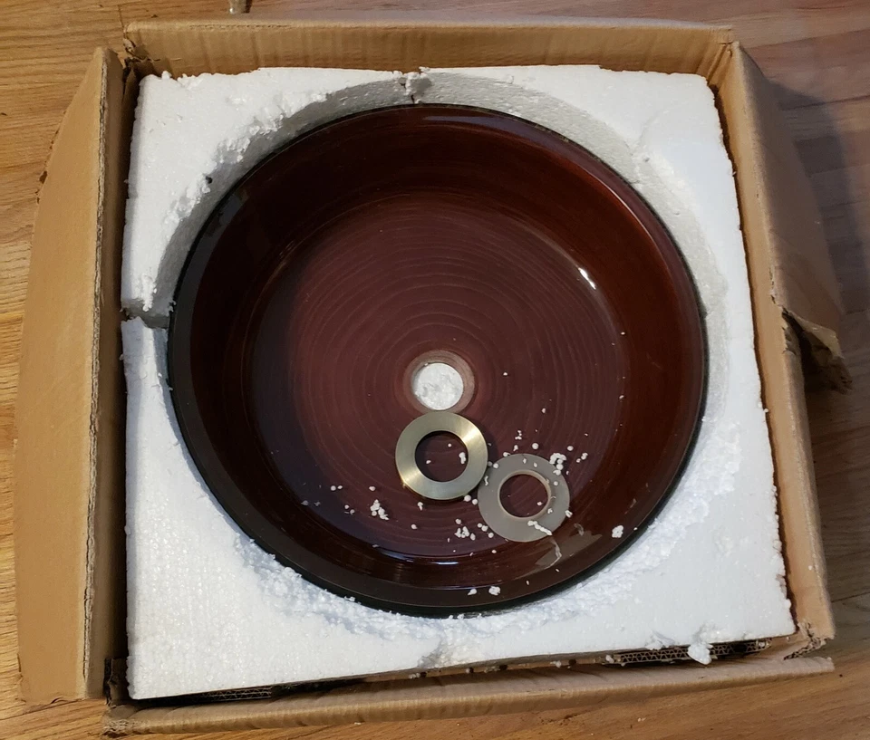 Fregadero de tocador de vidrio para baño Geyser - SOLO RECOGIDA LOCAL FRESNO, CA Foto 2 de 4