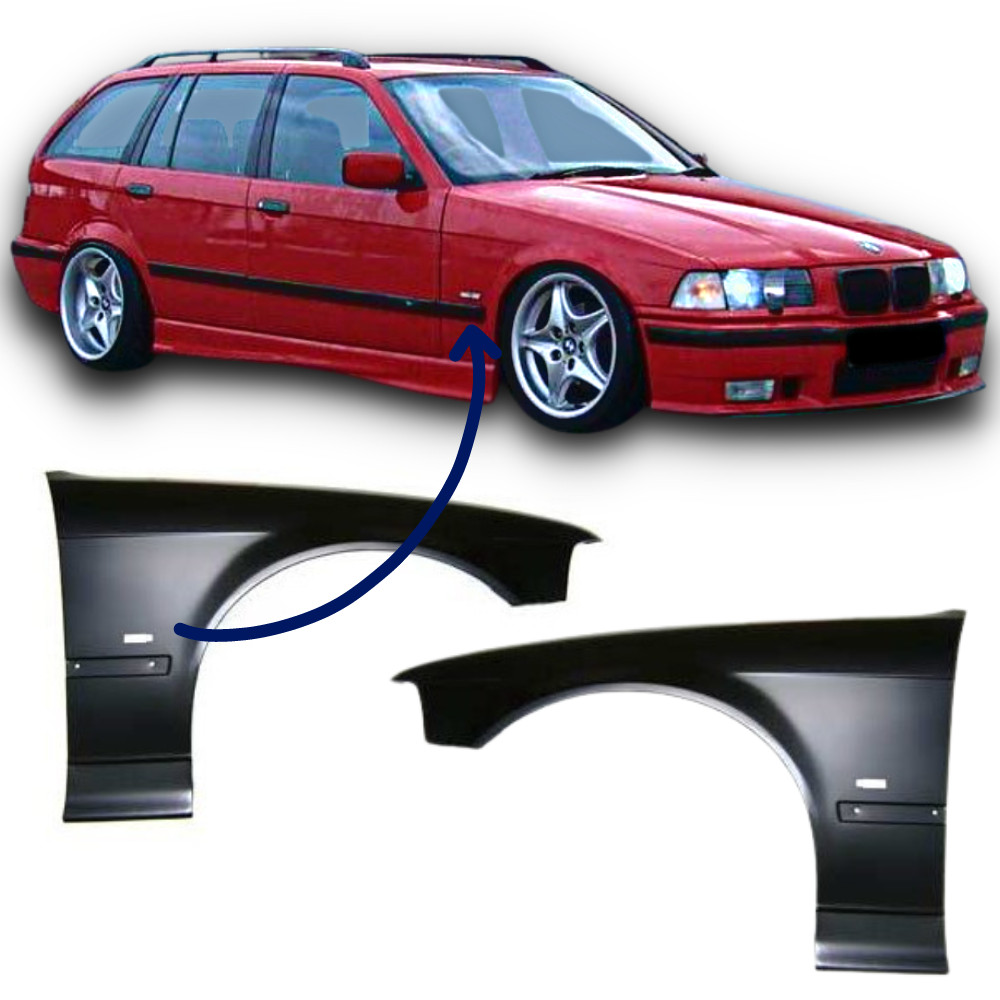 Ailes avant acier E36 pièces carrosserie pour BMW Série 3 Phase 2 années 1996 1997 1998 1999