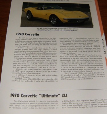 1970 Chevy Corvette Specs Info Photo 70 LS1 LS5 454 LS7 Stingray