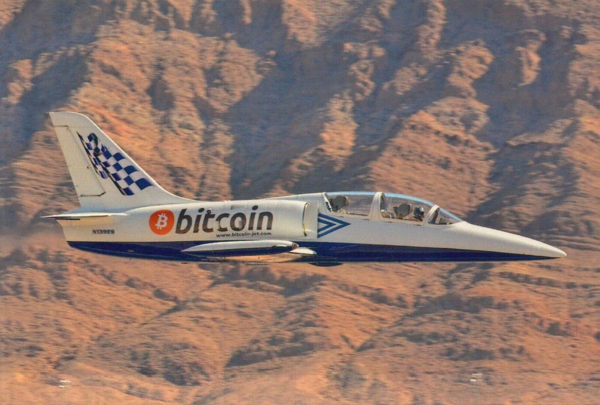 Bitcoin Plane Airplane Las Vegas Nellis Air Force Base Nevada Show 2014  Postcard | eBay