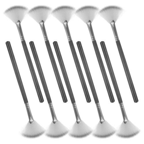 10pcs Fan Makeup Brush Acid Applicator Highlighter Brush Blush Brush Loose