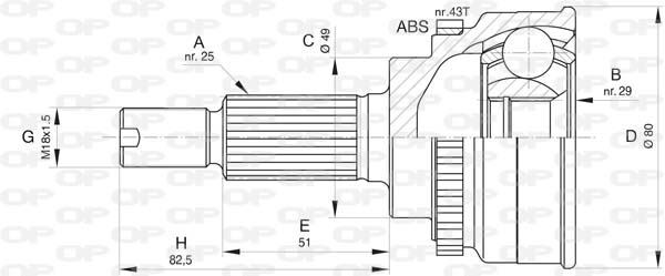 Joint de cardan Suzuki Swift III 1.3 et 1.5 essence ou transmission 4x4