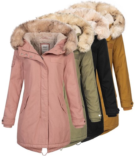 Only Damen Winterjacke Jacke Parka Baumwolle leicht gefüttert Kapuze ONLMay Life - Bild 1 von 19