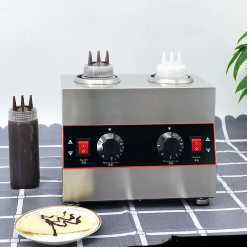 2 Bottles 1300ML Commercial Electric Sauce Warmer Jam Cheese Heat Machine Melter - Picture 5 of 13