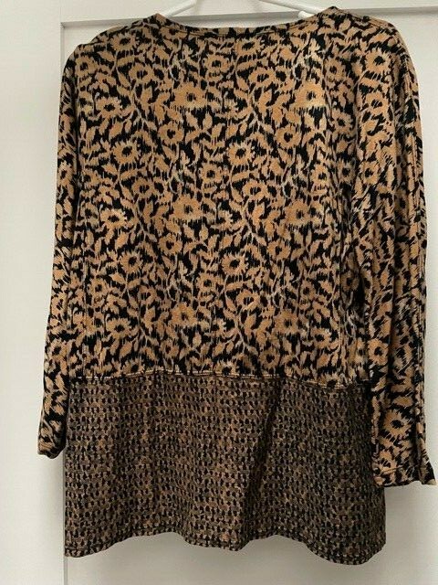 SALE! Max Studio brown pattern fun 2 pc set lg sl… - image 3