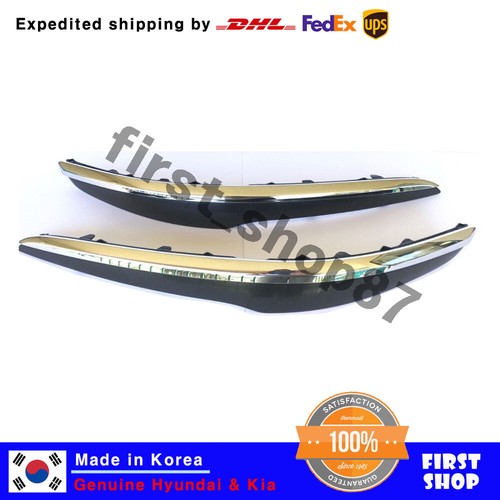 NEW OEM Front Bumper Moldings Chrome Left + Right 4p SET for Genesis Sedan 12-14 - Picture 2 of 9