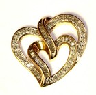 10k yellow gold .50ct SI3 H womens diamond heart pendant 3.5g estate love charm — photo 4
