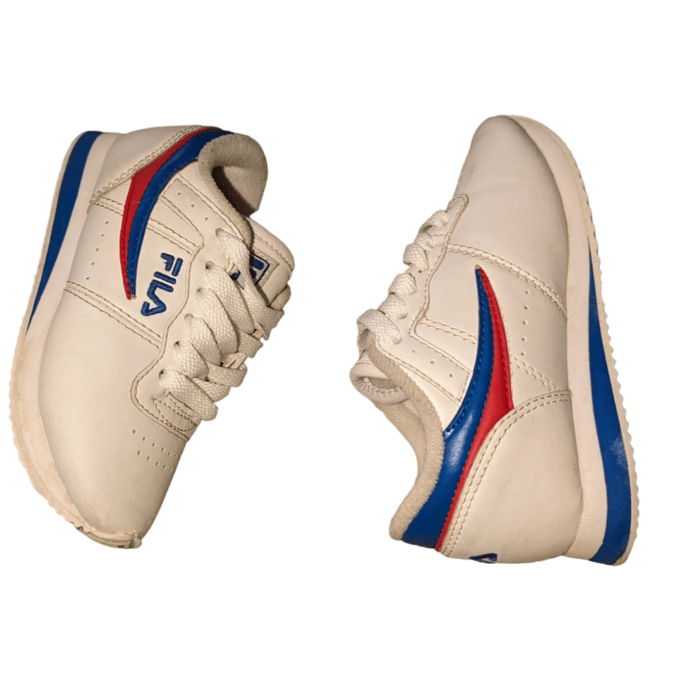 FILA Scarpe da tennis rosse bianche e blu taglia 11 bambino