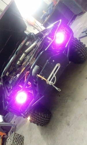 1pr JTX LED Headlights PINK Landrover Series 1 2 2A 3 Flashes AMBER when turning - Picture 9 of 12
