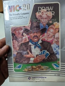 Vintage Lot of 2 Commodore Vic 20 Vic20 DRAW Poker Games Sealed Cellophane NOS