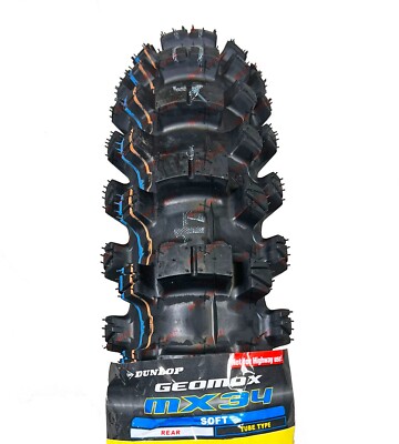 Dunlop MX34 120/80-19 80/100-21 Front & Rear Tire Set Dirt Bike MX