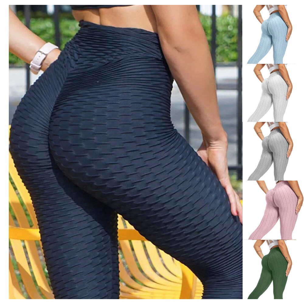 Ladies Honeycomb Leggings Anti-Cellulite Waffle Effect Active Yoga Leggings