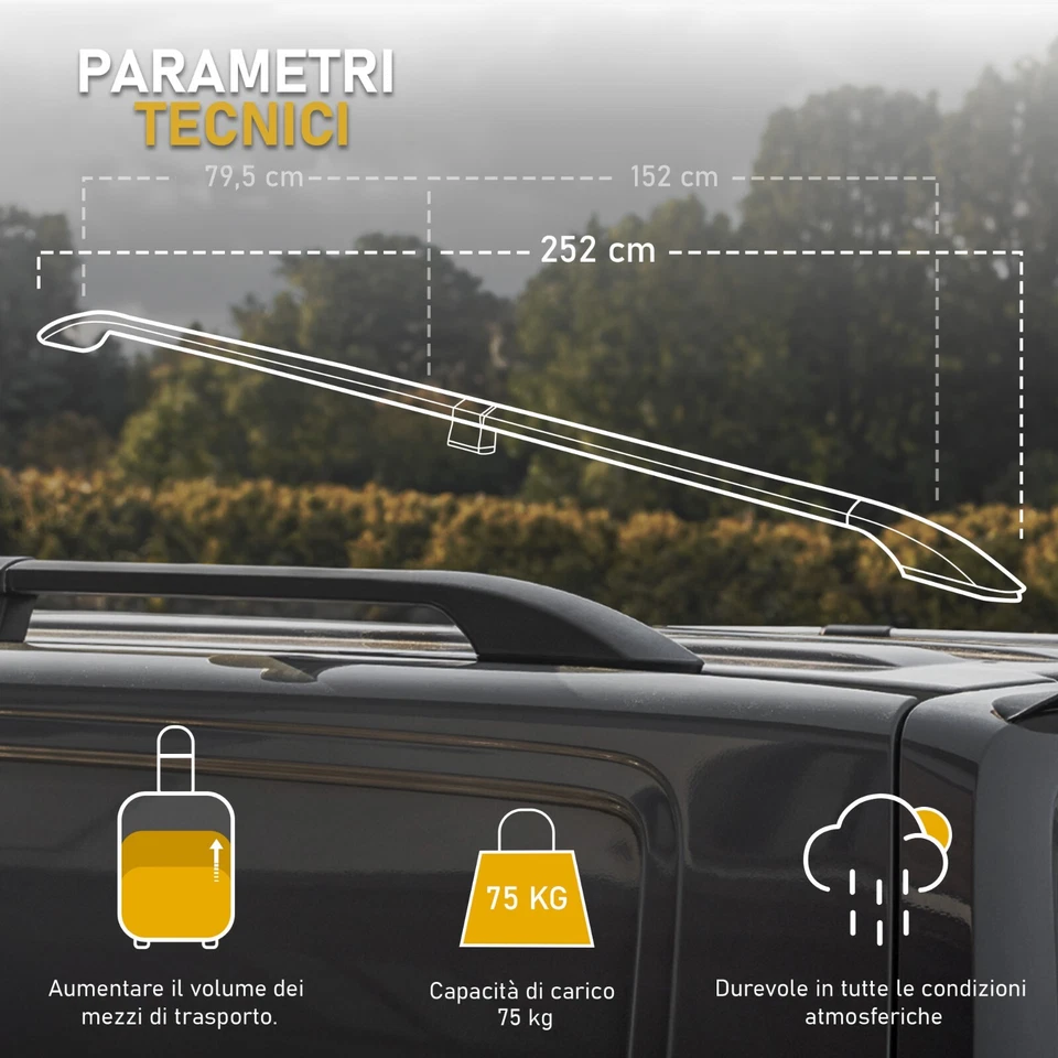 per OPEL VIVARO 2014-19 SHORT BARRE PORTATUTTO PASSO CORTO Foto 3 de 4