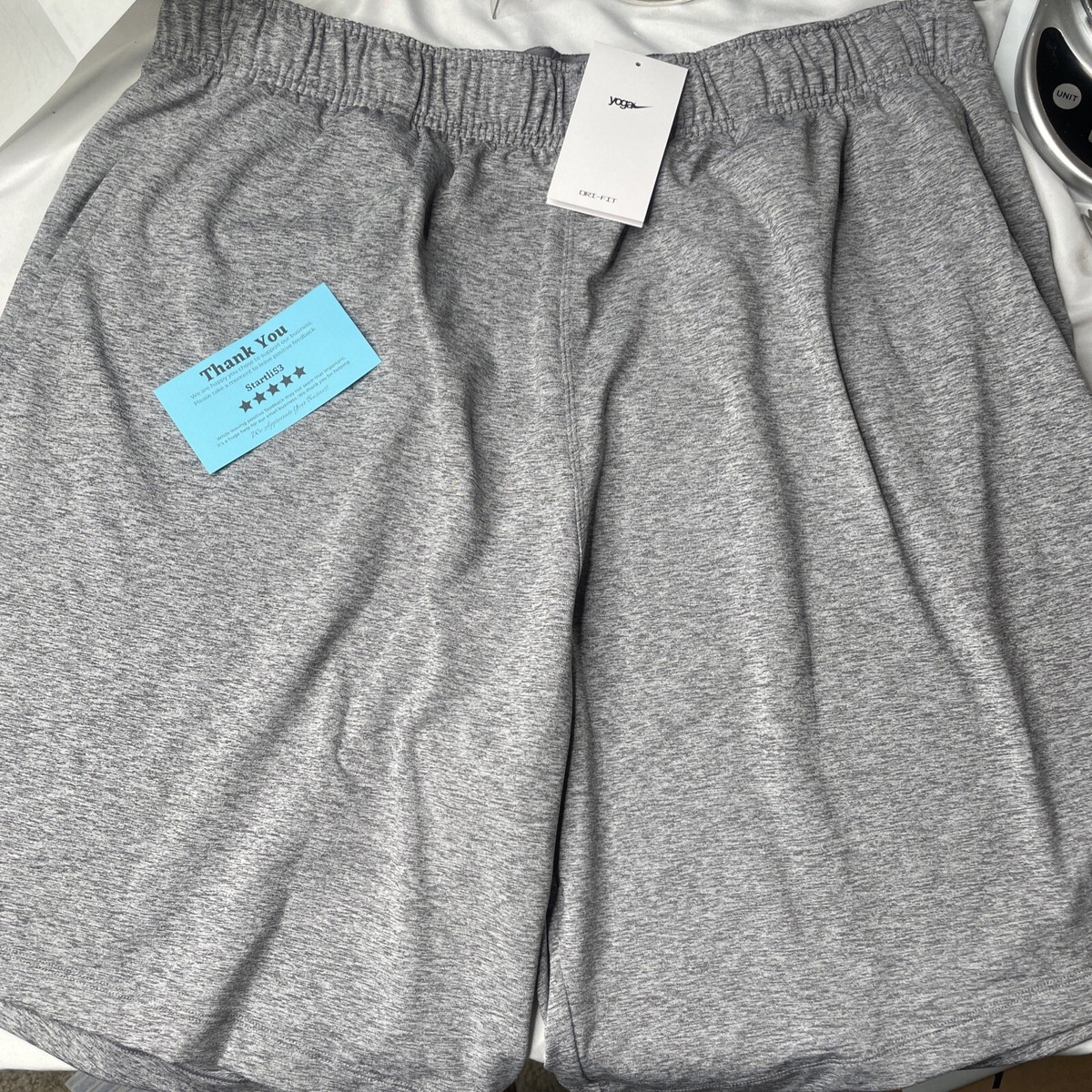 NIKE Dry-Fit men's Yoga Training Shorts Size M Tall Grey Heather