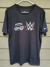 NIKE Dri-Fit WWE x Seagram’s Escapes Spiked Black Promo Tee Shirt Sz Large