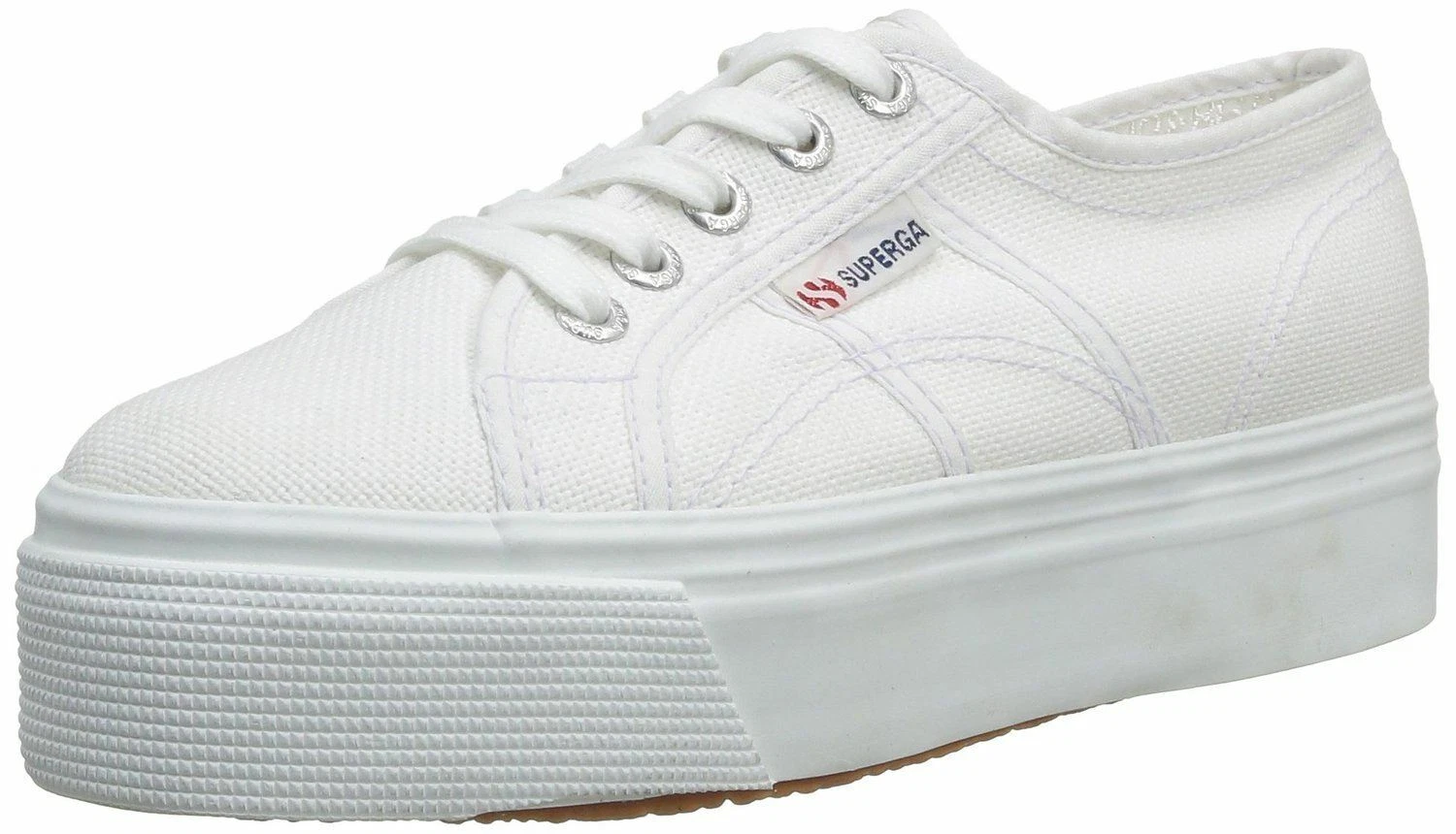 Superga 2790 Flatform White Womens Canvas Trainers