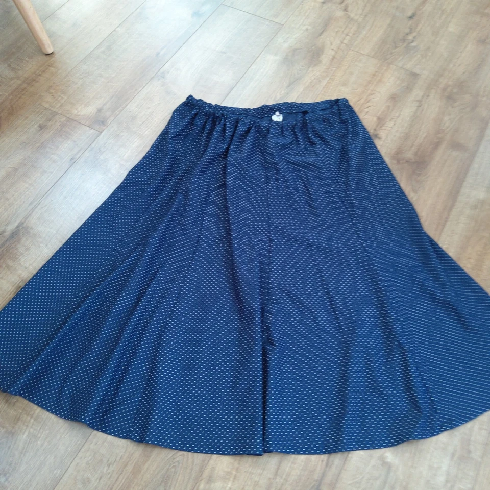 Falda vintage con lunares manchadas azul marino ajuste y acampanada talla 24 22 20 Foto 2 de 4