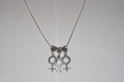 Hotwife 'FMF' Female Male Female Threesome Euro Necklace Fetish Lifestyle Symbol