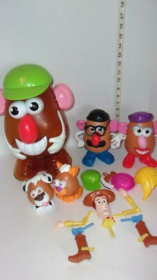 2002 Hasbro Mr Potato Head Lot With Large Mr Potato Head Case & Toy Story Woody