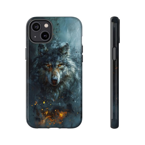 Gray Wolf Brushed Painting - Phone Ink Cover Case for iPhone, Galaxy, Pixel - 第 78/281 張圖片