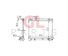 FÜR TOYOTA YARIS H/B 1.33L 2011-2014 Kühler Wasserkühler EDA COOLING 164000Y060