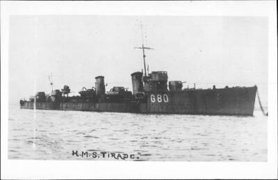 British Royal Navy Battleship HMS Tirade SHIPPING NAVAL OLD PHOTO