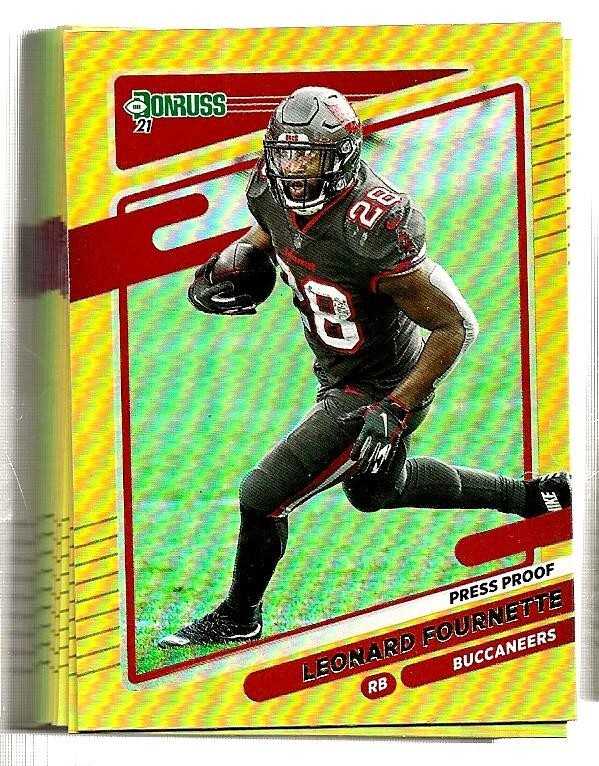 (25) 2021 Donruss Premium GOLD Holo Press Proof #102 LEONARD FOURNETTE Lot/Set