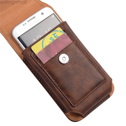 Cell Phones Vertical Leather Case Pouch Cover Belt Clip Holster with Card Holder - Picture 10 of 12